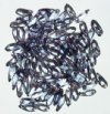 100 3x11mm Crystal Blue Lustre Dagger Beads